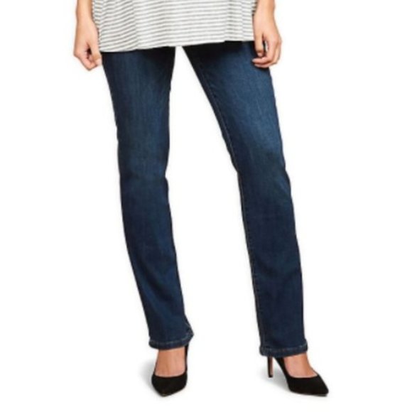 Motherhood Maternity Indigo Blue Straight Leg Denim Jeans Extra Small - Picture 1 of 11